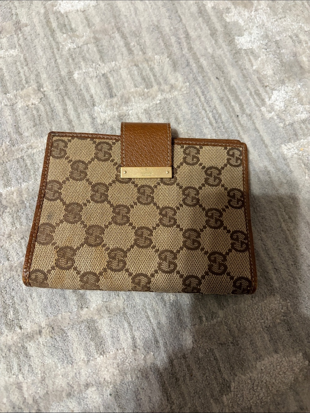 Gucci Tan and Brown GG Canvas Bi-Fold note holder